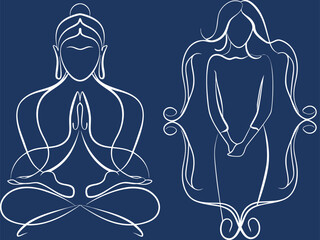 Yoga Poses Silhouette, Meditation Practice, Spiritual Wellbeing Design