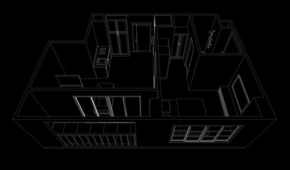 3D illustration of interior project 