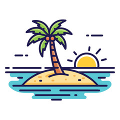 tropical island with palm trees