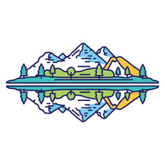mountain landscape vector illustration