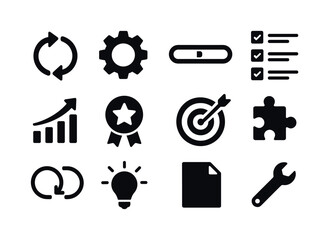Obraz premium Continuous Improvement Icons. Continuous improvement. Solid icon