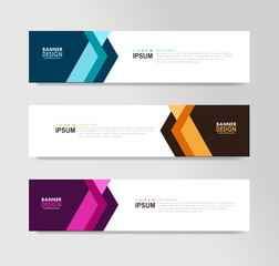 Abstract Geometric Business Banner Template Set Abstract Geometric Web Banner Templates Set. Modern Business, Corporate, and Advertising Headers   © style