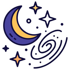 moon and stars