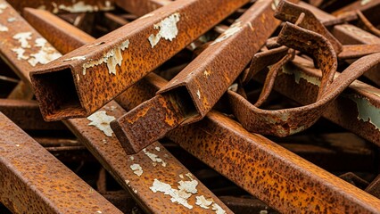 Heavy Rust and Corrosion on Industrial Metal Scrap