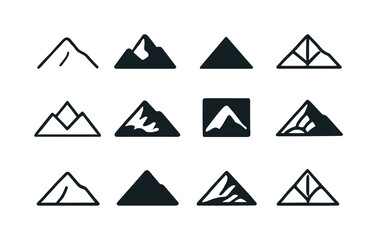 Emblematic Landscape Logos. Drawing and sketching landscapes or