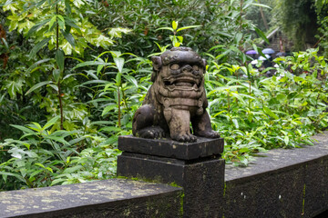 Guardian lion statues of Dazu Rock Carvings on Mount Baoding, Dazu, China