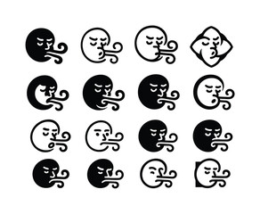 Weather Mood Icons. how weather affects mood. Icon set. Set Logo