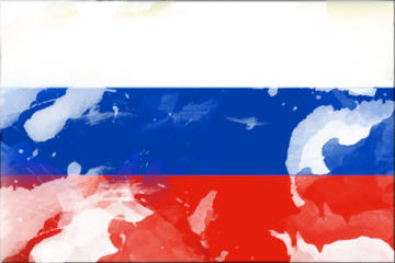 Abstract impression of a national flag rendered in watercolor style, showcasing a unique blend of patriotism and artistic expression through vibrant colors and fluid brushstrokes