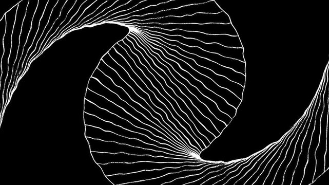 Animated Hand Drawn Scribbles Doodle Background. Crazy Hatching for your video. Doodle Loop Animated Background. Wavy movement of white marker lines, retro vintage scratch vortex grunge animation
