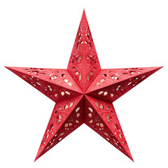 3d christmas star on transparent png background