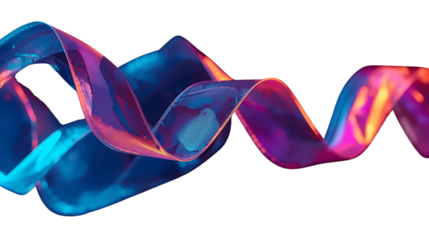 Abstract Neon Ribbon Wave in Blue, Pink, and Purple on Black Background for Creative Projects wallpaper