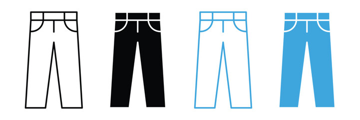 Jeans pants icon set. vector illustration 