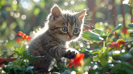 Enchanted Discovery: A Kitten's Garden Adventure