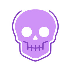 Purple Skull Cartoon Icon in Flat Style