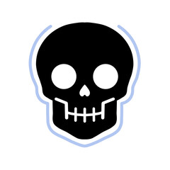 Black Skull Cartoon icon ilustration