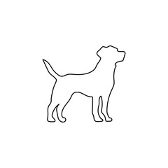 Dog outline vector illustration. standing dog concept side view vector 
