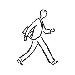 Minimalist Line Art Illustration of a Man Walking