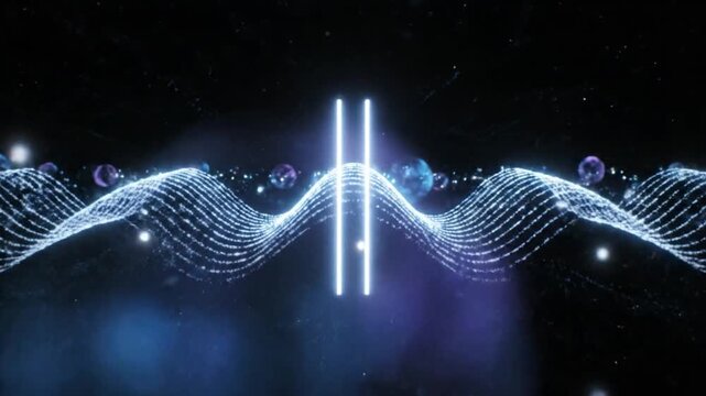 Quantum Physics Particle Wave Duality Abstract Scientific Background