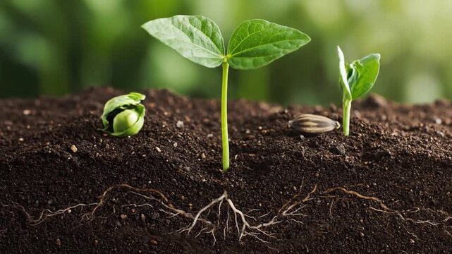 Seed Germination Plant Growth Time Lapse Soil Background