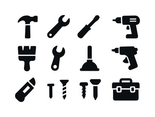 Obraz premium Home Repair Icons. Home Repair. Solid icon set of Home Repair: h