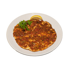 meat with vegetables lahmacun, fındık lahmacun