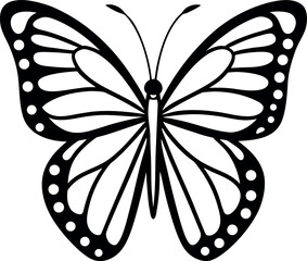 Monarch Butterfly Illustration with Detailed Wing Patterns for Educational and Artistic Use