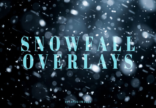 10 Snowfall Overlay Texture Blizzard Bokeh Flakes Background
