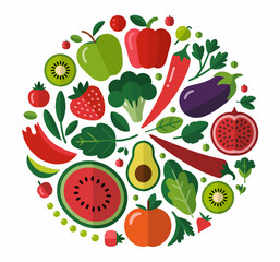 A vibrant and colorful assortment of fresh fruits and vegetables highlights the beauty of nature’s bounty, promoting healthy eating, nutrition, and the joy of cooking with wholesome ingredients.