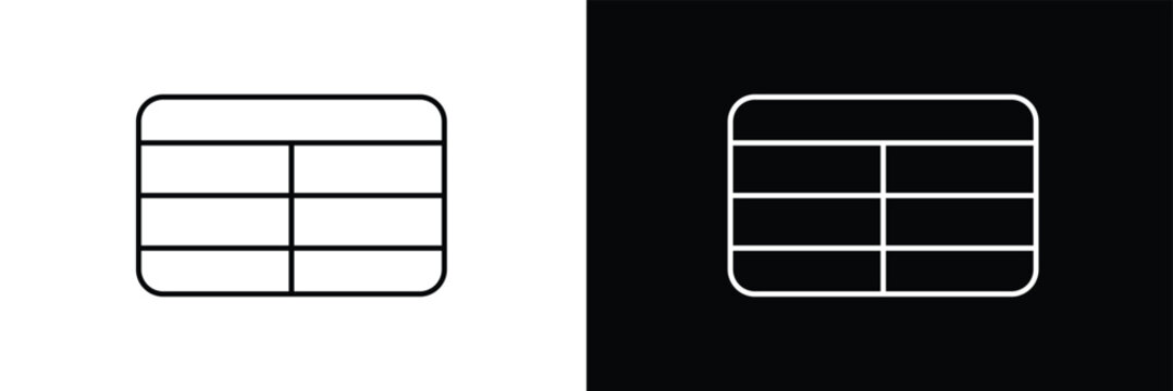 Table layout icon . Web excel data table  icon in spreadsheet database chart icon. Vector illustration. isolated on white and black background. EPS 10 .