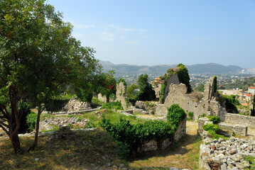 Stari Bar in Montenegro. Remains of medieval town of Bar