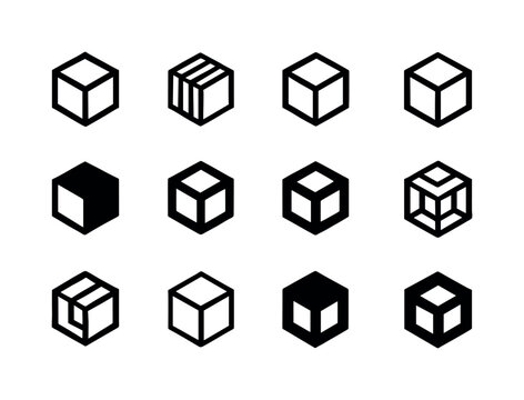Boxy Structure Logos. boxy structure. Icon set. Set Logo of boxy