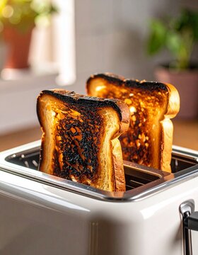 Przypalone tosty w tosterze