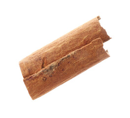 One dry cinnamon stick isolated on white