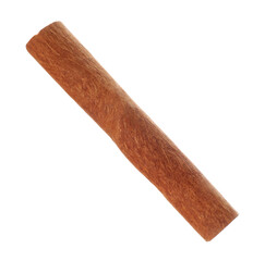One dry cinnamon stick isolated on white