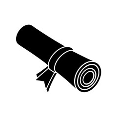 Rolled Diploma Certificate With Red Ribbon