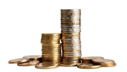 Stack of coins representing financial growth and wealth accumulation, symbolizing investment and savings
