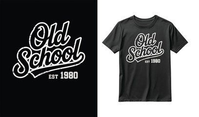 Old school est 1990 retro vintage typography t shirt design graphic
