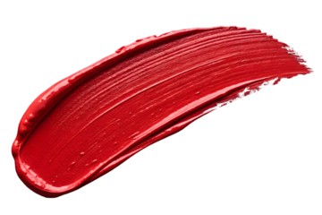 Red Lipstick Smudge on Transparent Background