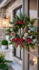 christmas decoration on the house