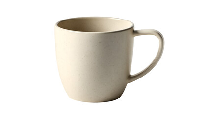 Ceramic Coffee Mug - Beige/Off-White Tapered Stoneware Cup with Handle