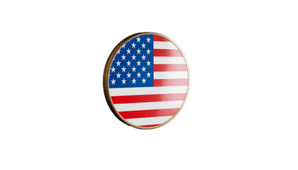 Circular United States Flag Emblem Design With Stars and Stripes
