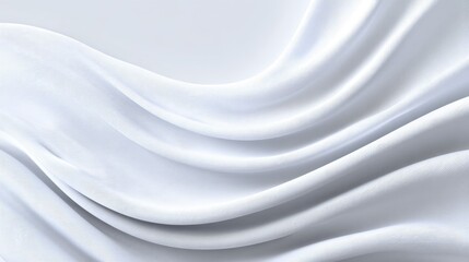 Fototapeta premium Elegant White Fabric with Smooth Waves and Textured Surface Ideal for Fashion, Design, and Artistic Backgrounds in Creative Projects