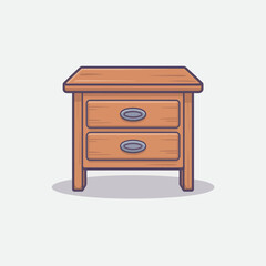 This image showcases a stylish wooden nightstand with two drawers, perfect for adding functional storage space to a bedroom or living area with a modern touch.