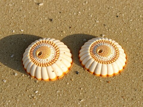 Pair of identical shells on sand, a metaphor for similarity,  macro,  similarity