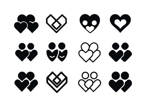 Group Hug Logos. Group Hug. Icon set. Set Logo of Group Hug: ove