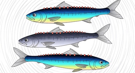 Colorful fish illustration ideal for aquatic themed designs, branding and educational projects