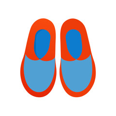 vector clip art bedroom slippers on white background for web and graphic design