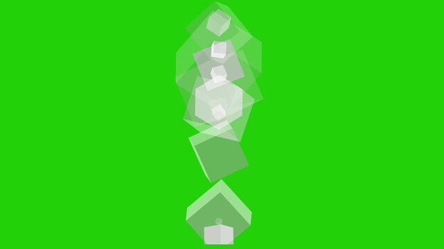squad polygon white color vibrant 4K video  animation featuring multicolored confetti bursting center gracefully falling on a green screen Background, lighting