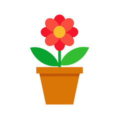 vector clip art flower pot on white background for web and graphic design