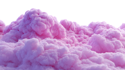 Bright pink and purple fluffy cloud high resolution on transparent background